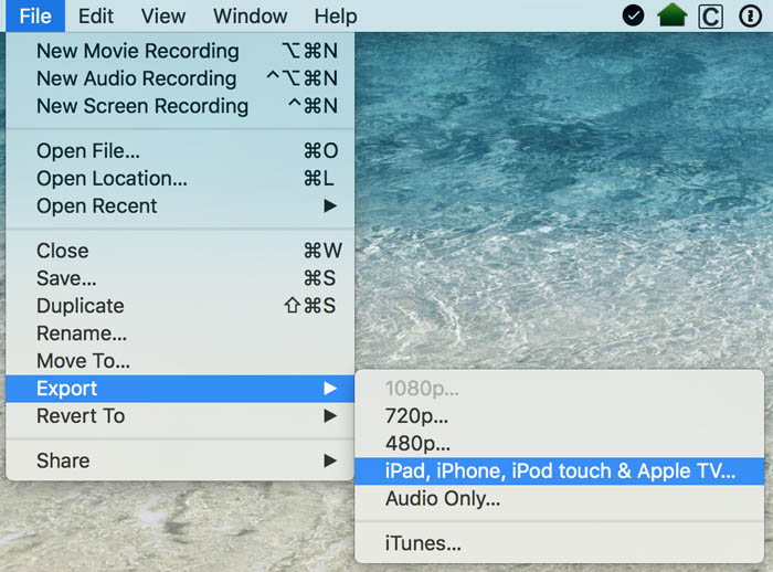 Поворот видео в QuickTime Player