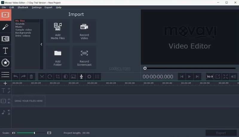 Интерфейс Movavi Video Editor