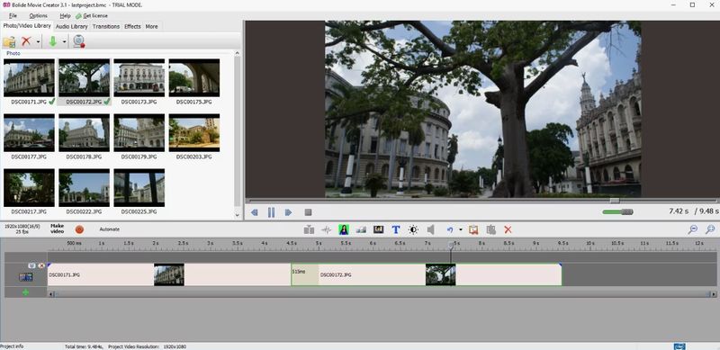 Интерфейс Bolide Movie Creator