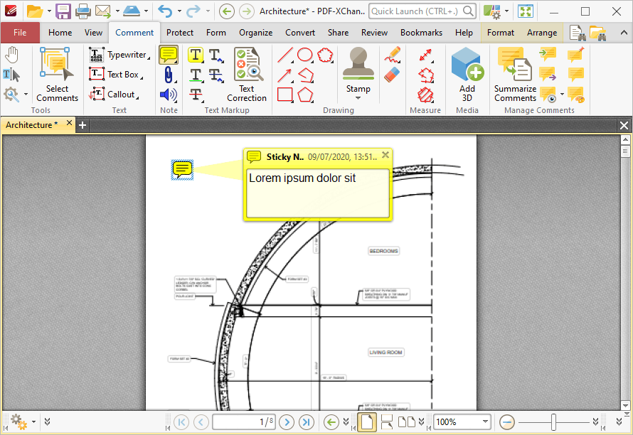 Sticky Note в PDF-XChange Editor