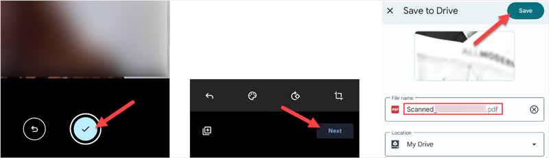 Скриншот сканирования в Google Drive