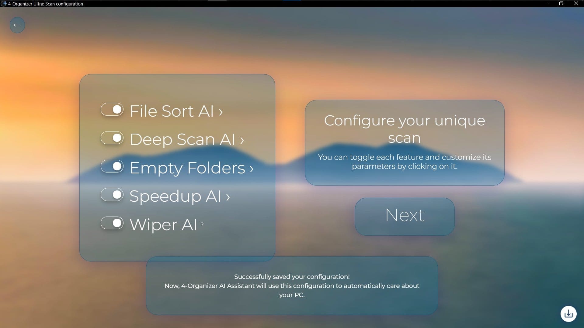 Сохранение пресета Auto Scan AI в 4-Organizer Ultra