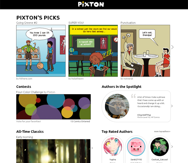 Pixton — интерфейс онлайн-сервиса