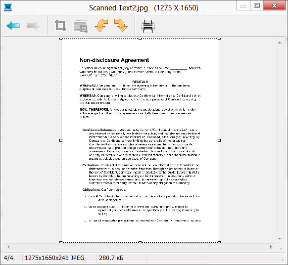 Инструмент кадрирования и печати в Scanitto Pro
