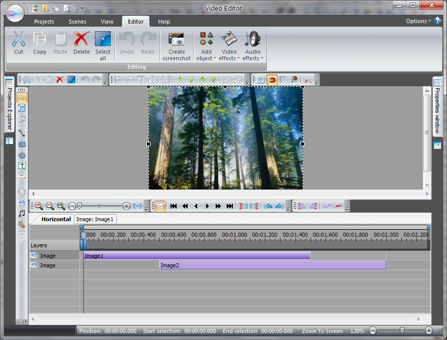 Интерфейс VSDC Free Video Editor