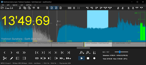 Главное окно mp3DirectCut