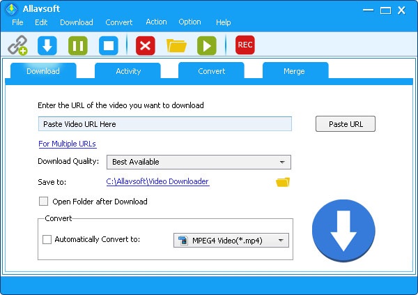 Главное окно Allavsoft Video Downloader & Converter