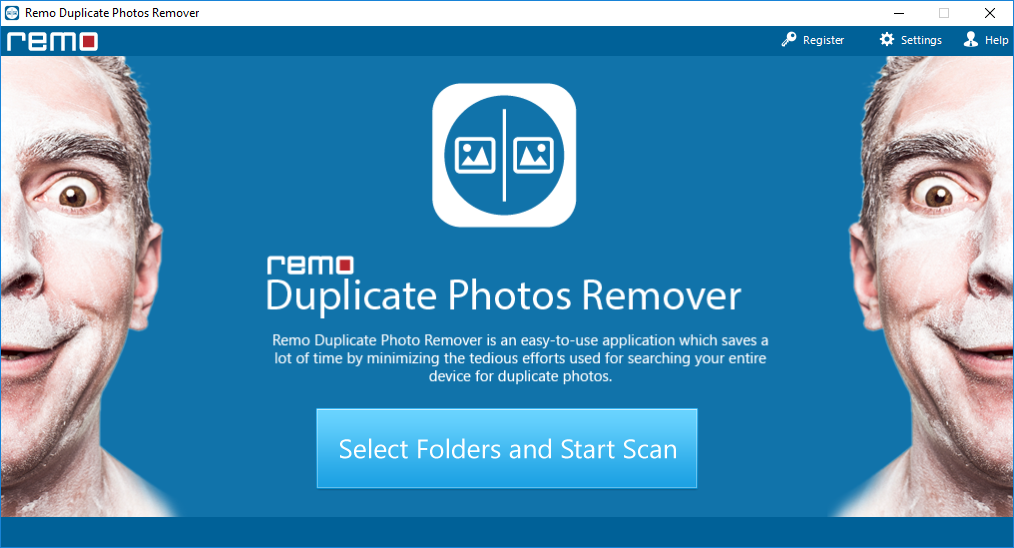 Главный экран Remo Duplicate Photos Remover для Windows