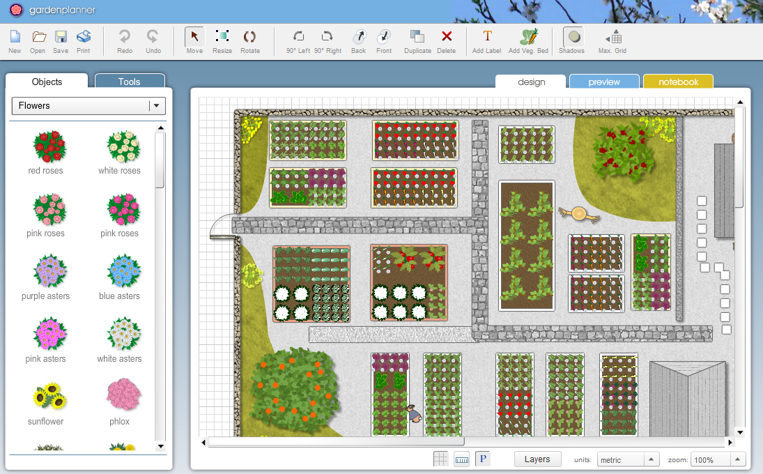 Интерфейс Garden Planner