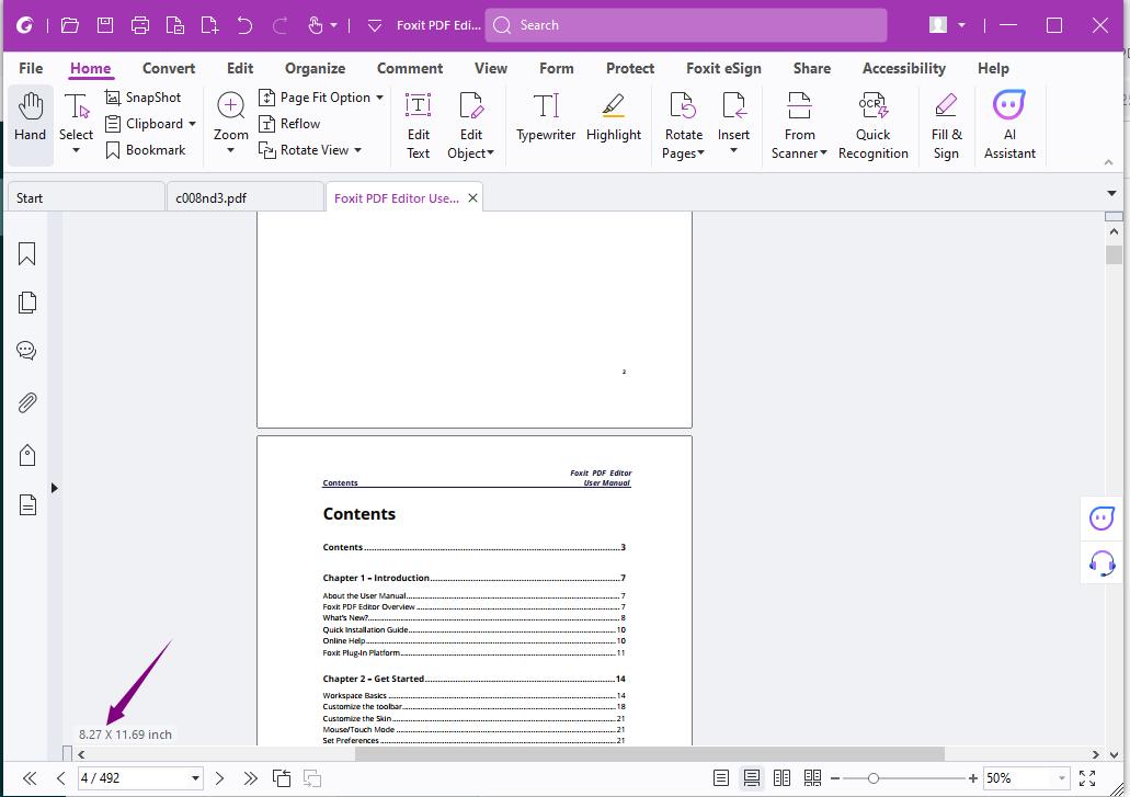 Интерфейс Foxit PDF Editor для Windows с открытым PDF-документом