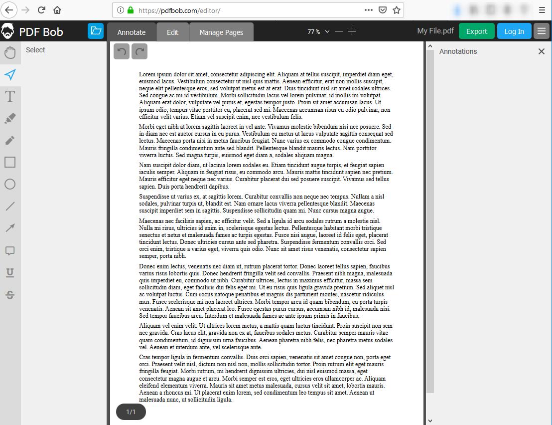 скриншот интерфейса PDF Bob