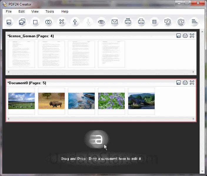 Главное окно PDF24 Creator с открытыми PDF-документами