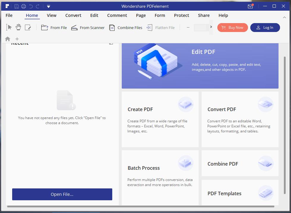 Wondershare PDFelement interface screenshot