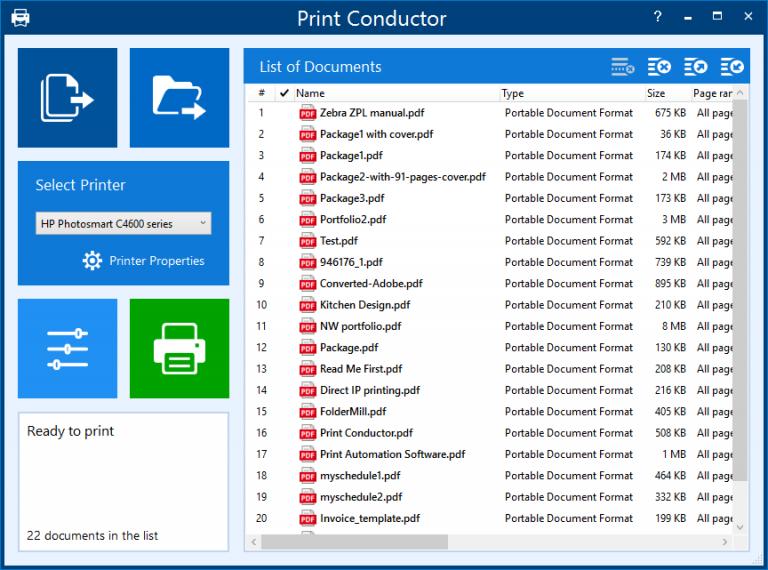 Официальный интерфейс Print Conductor