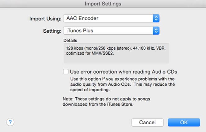 Выбор AAC Encoder в iTunes