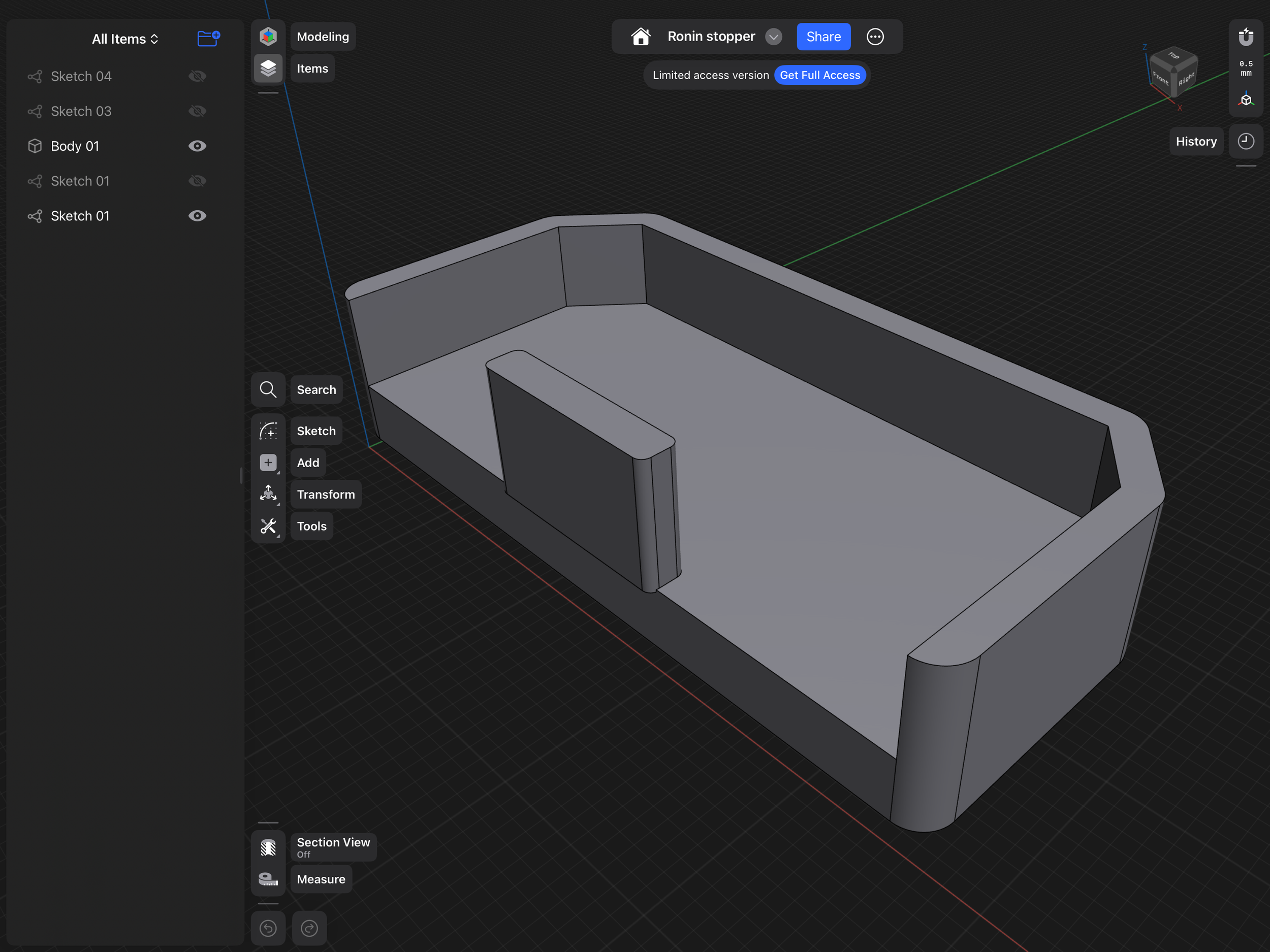 Интерфейс Shapr3D