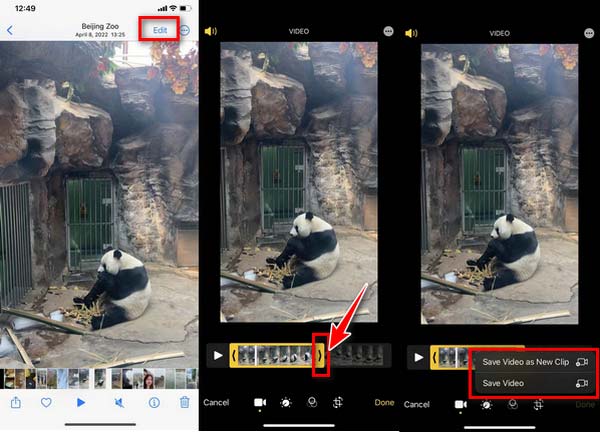 Фото на iPhone — быстрая обрезка ролика