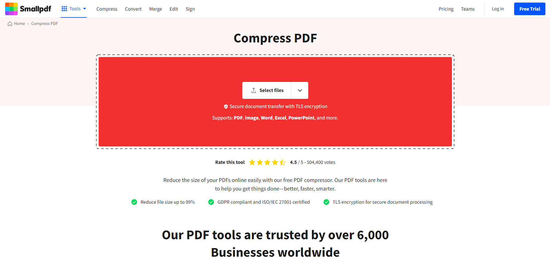 Smallpdf Compress PDF
