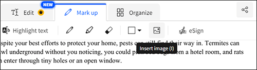 Вставка изображения в Smallpdf