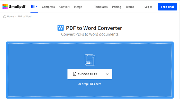 Smallpdf для OCR и конвертации PDF