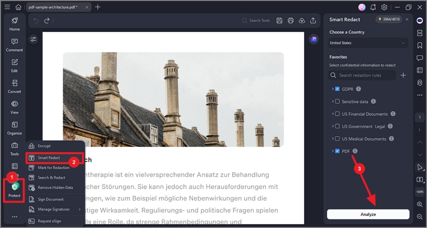 Smart Redact в Wondershare PDFelement Pro