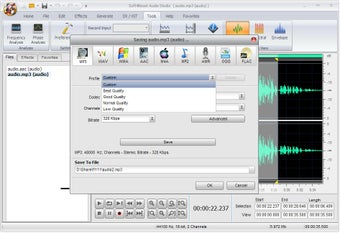Окно сохранения и выбора формата в Soft4Boost Audio Studio