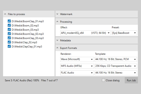 Пакетная обработка файлов в Sound Forge Pro