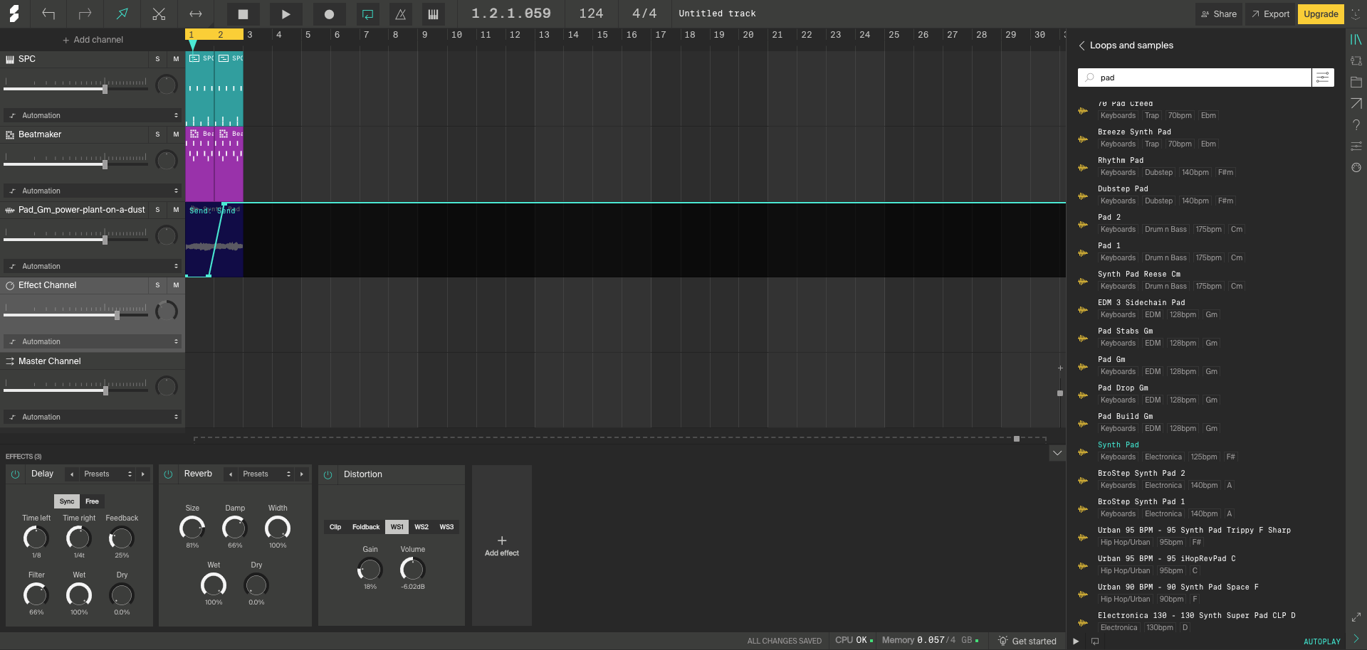 Интерфейс Soundation
