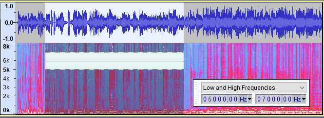 Результат Spectral Delete в Audacity