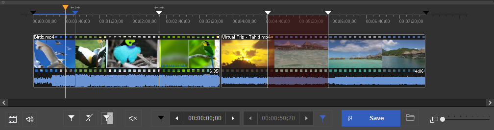 Splitting controls и выделение фрагментов на таймлайне
