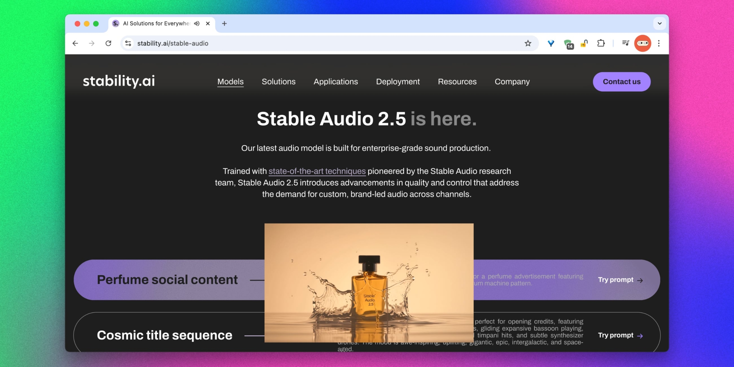 Интерфейс Stable Audio
