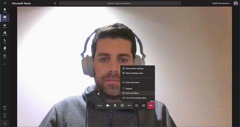 Встроенная запись Teams
