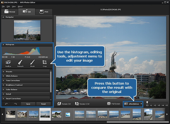 Интерфейс AVS Photo Editor