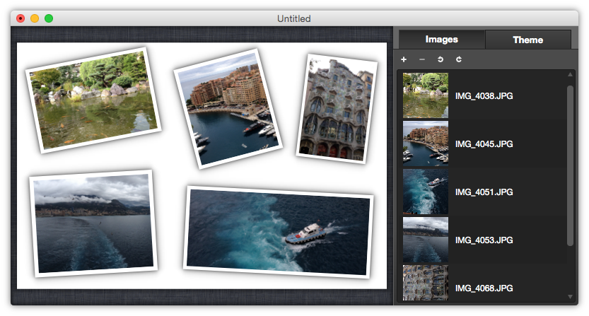 Главное окно Collagerator с добавленными фотографиями