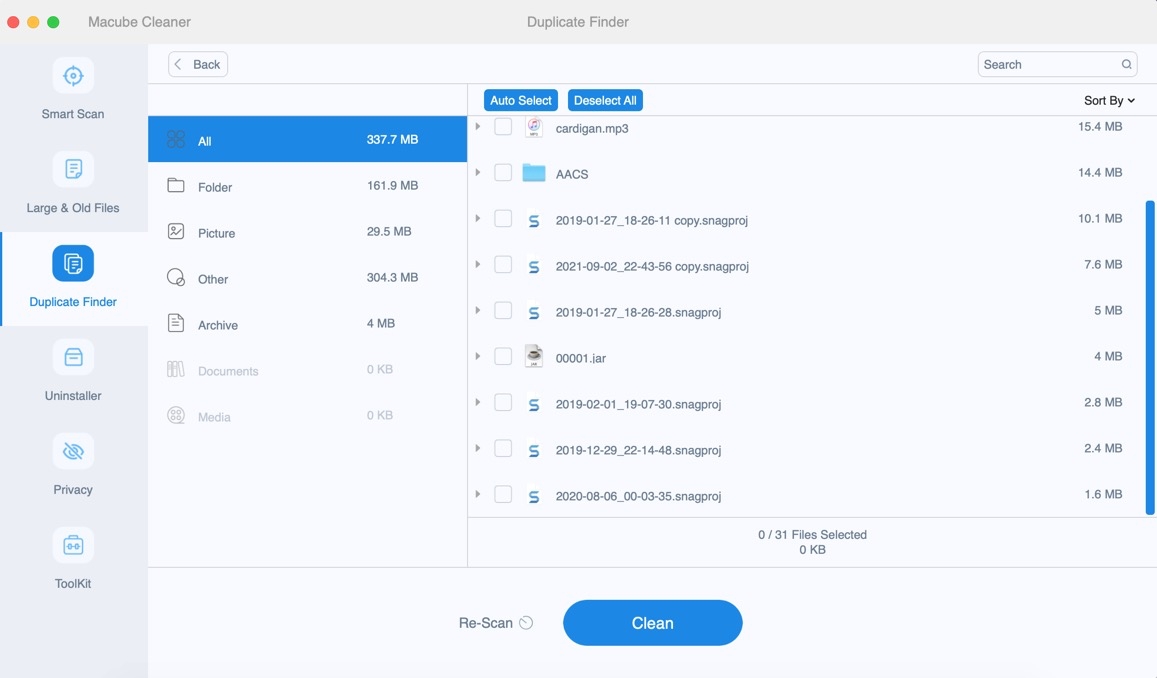 Macube Cleaner Duplicate Finder
