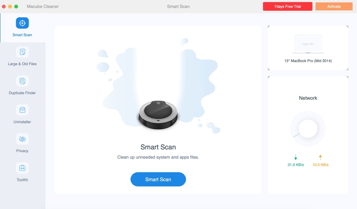 Macube Cleaner Smart Scan