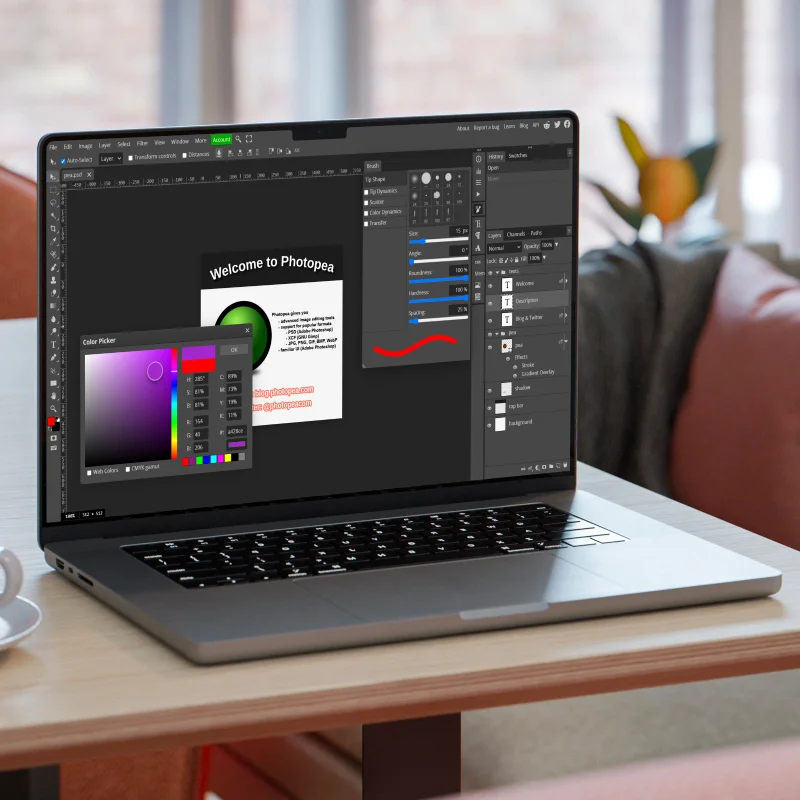 Интерфейс Photopea