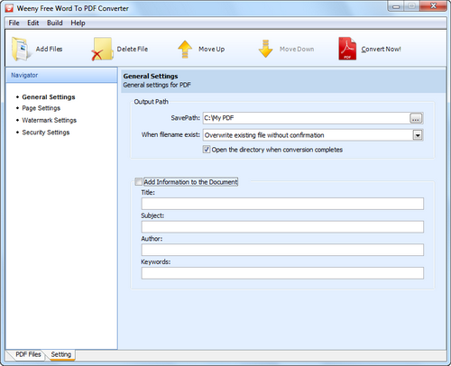 Раздел General Settings