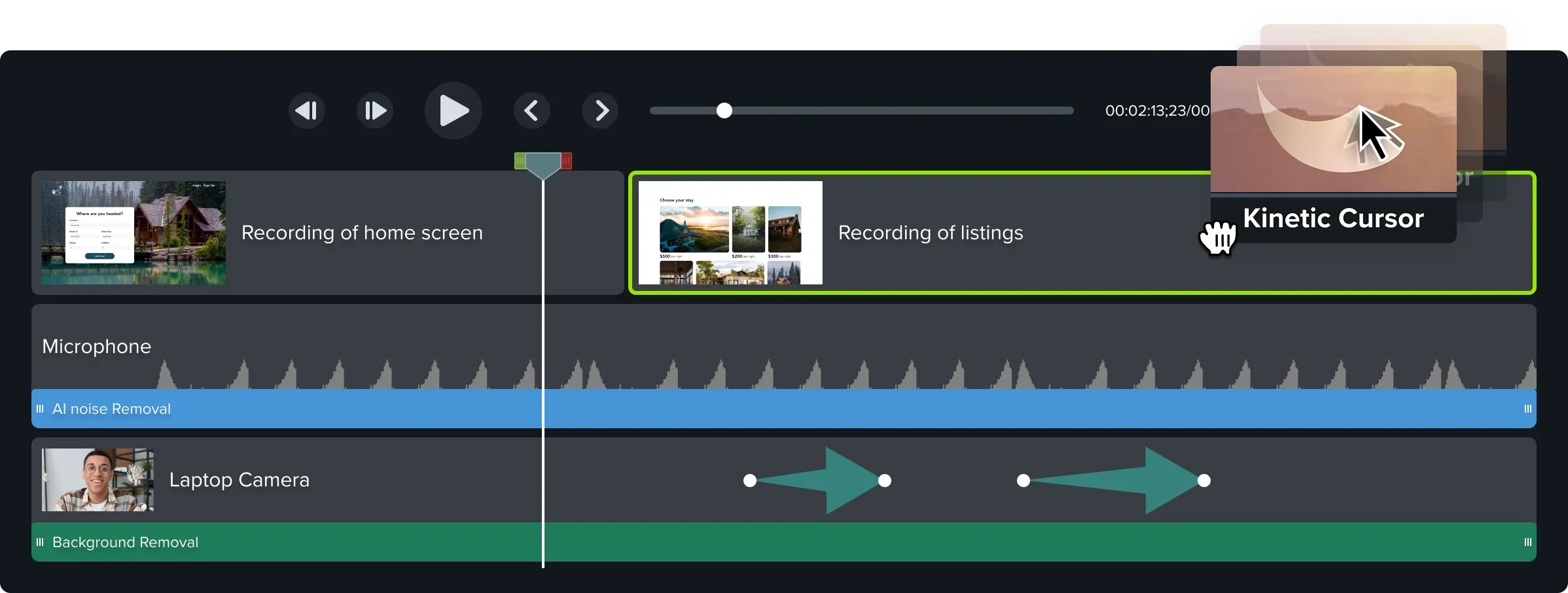 Таймлайн Camtasia и логика многодорожечного монтажа