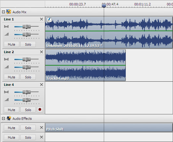Mix Timeline в AVS Audio Editor