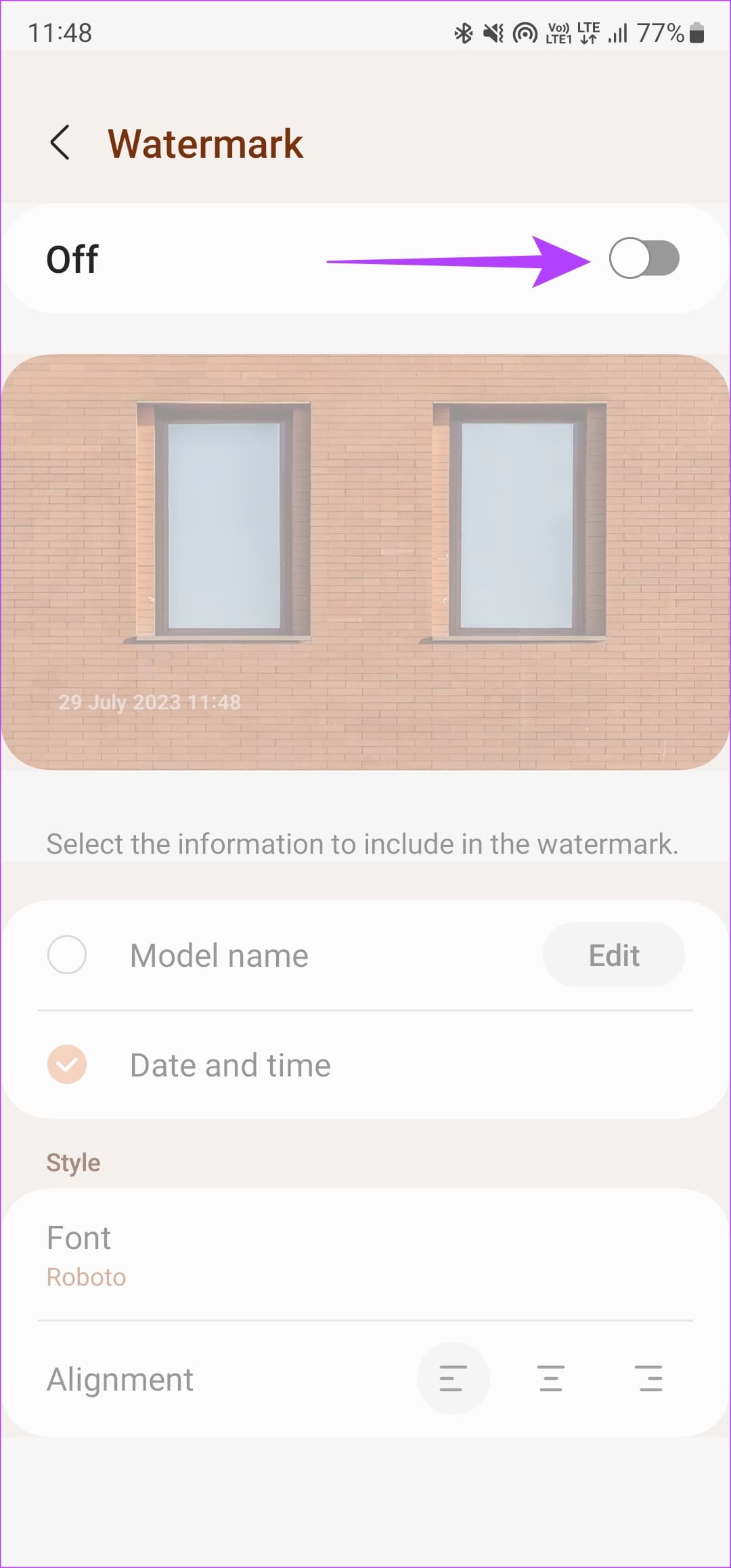 Android: Watermark и Date and time