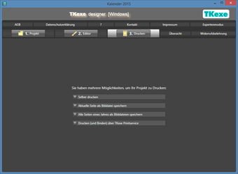Раздел печати и экспорта в TKexe Kalender