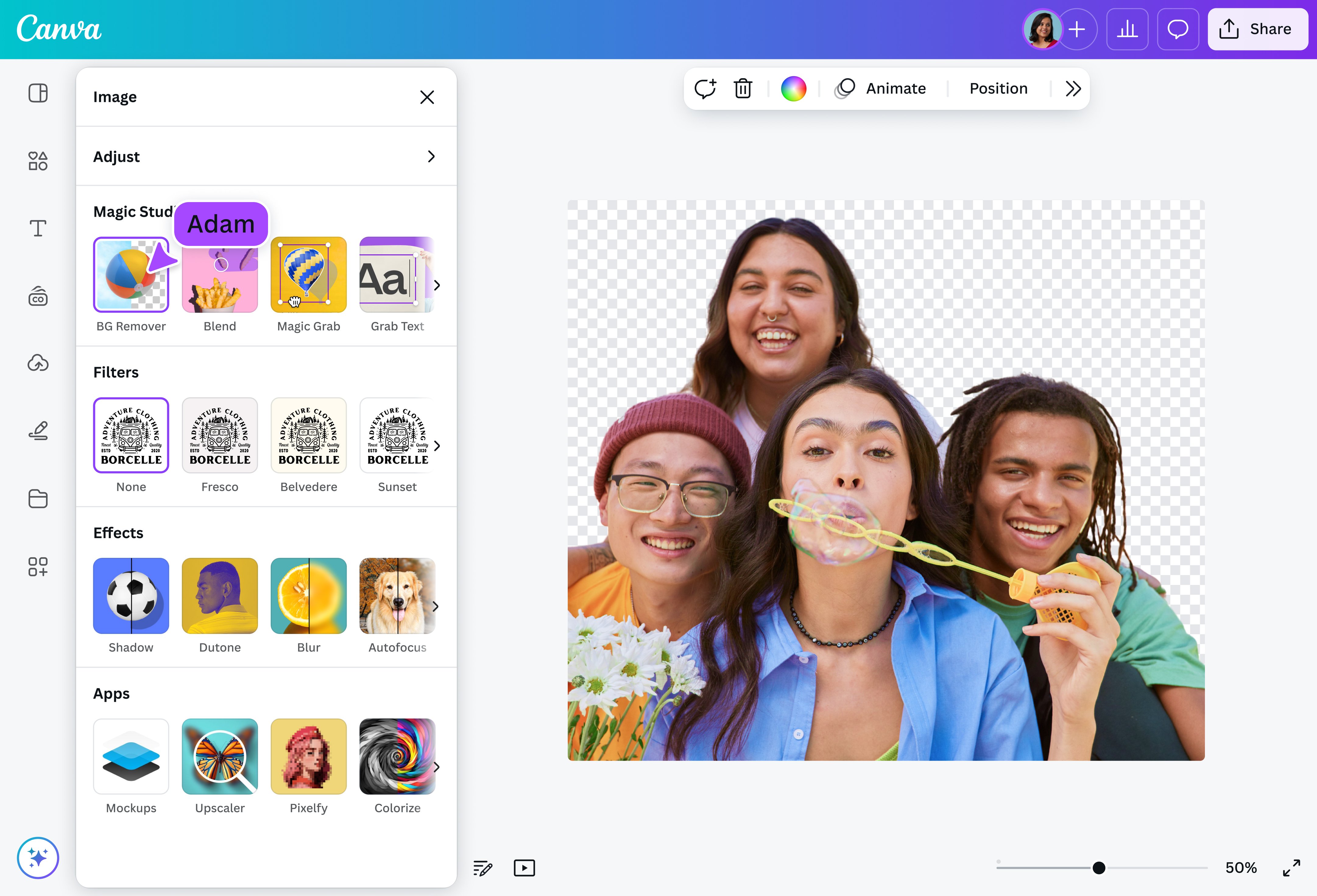 Canva — удаление фона и работа с подложкой
