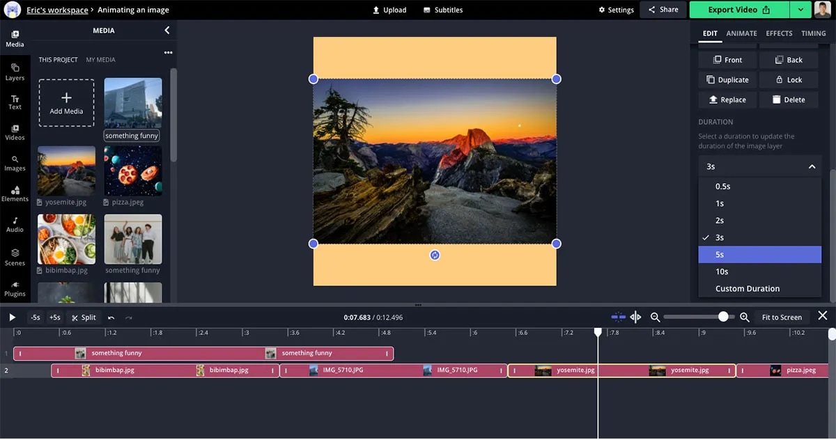 Скриншот интерфейса Kapwing