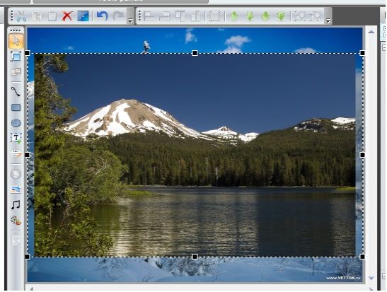 Два объекта на сцене в VSDC