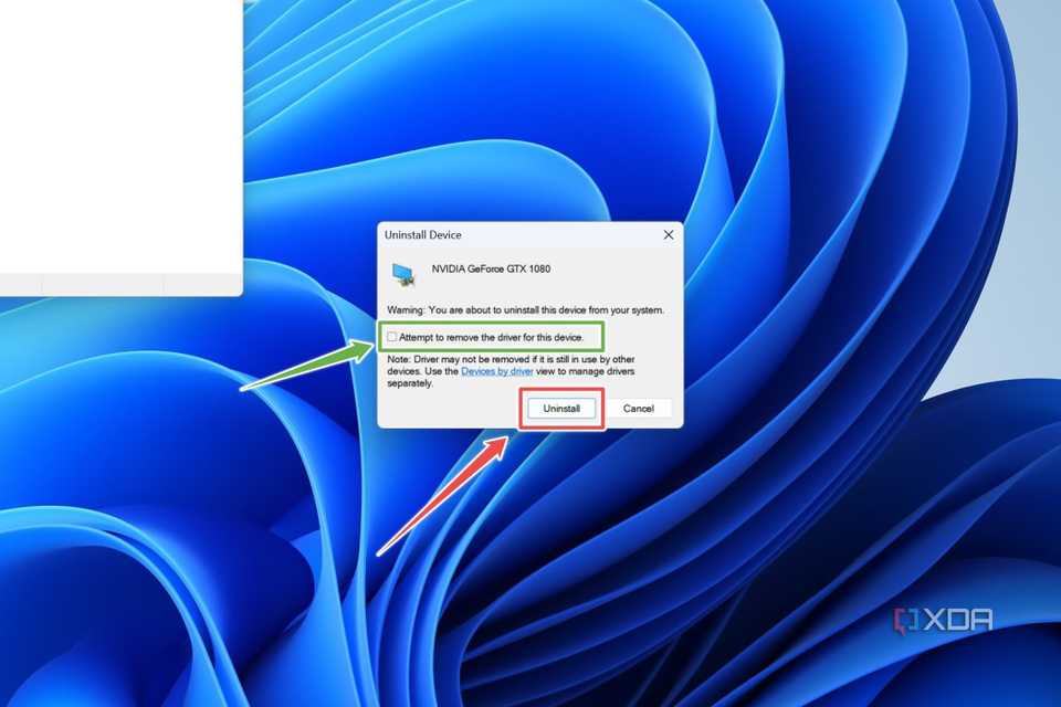 Удаление устройства в диспетчере устройств
