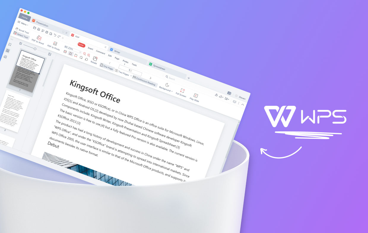Иллюстрация удаления WPS Office на Mac