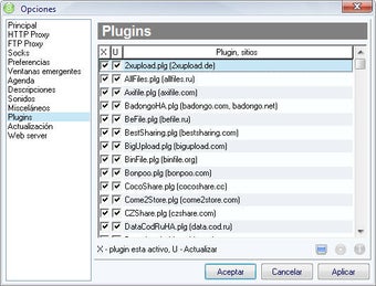 Список плагинов USDownloader
