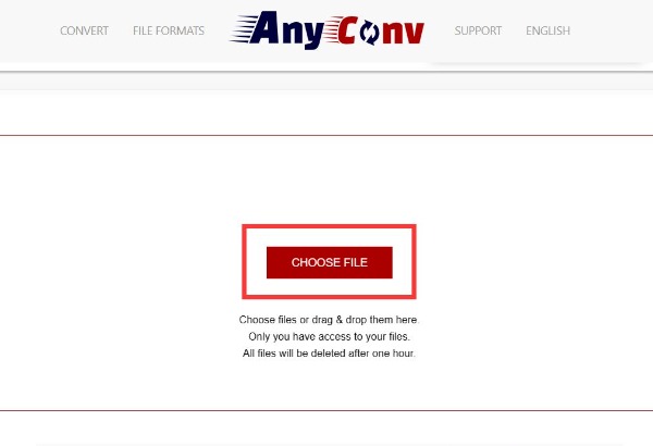 AnyConv: выбор MP3 и запуск конвертации в MIDI