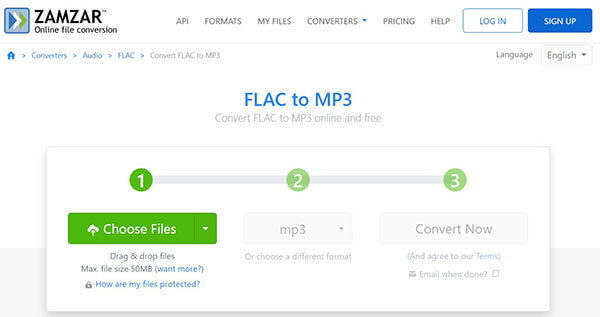 Загрузка FLAC в онлайн-конвертер